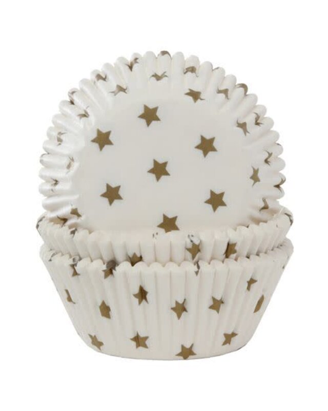 House of Marie House of Marie Baking Cups Ster Goud pk/50