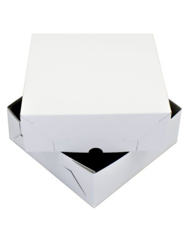 25x25x9cm Taartdoos Zwanenhals. Wit