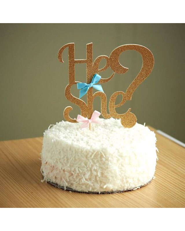 He or she cake topper