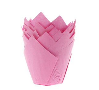 House of Marie House of Marie Muffin Cups Tulp Roze pk/36