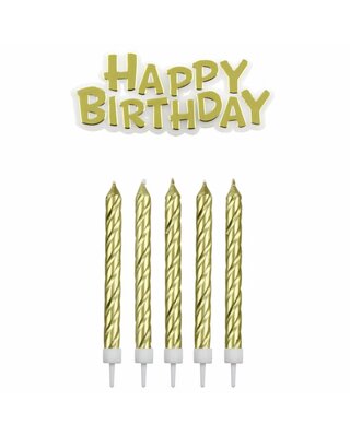 PME PME Candles & Happy Birthday Gold pk/17