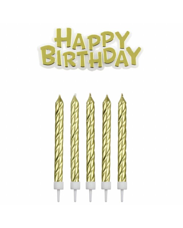 PME PME Candles & Happy Birthday Gold pk/17