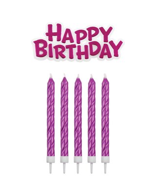 PME PME Candles & Happy Birthday roze pk/17