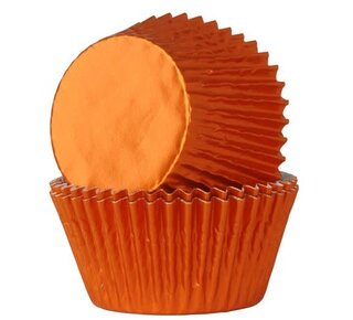 House of Marie House of Marie Baking Cups Folie Oranje pk/24
