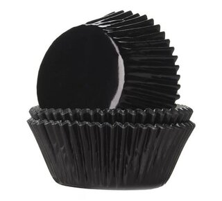House of Marie House of Marie Baking Cups Folie Zwart - pk/24