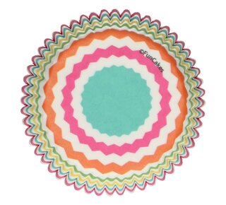 Funcakes FunCakes Baking Cups -Colourful Chevron- pk/48