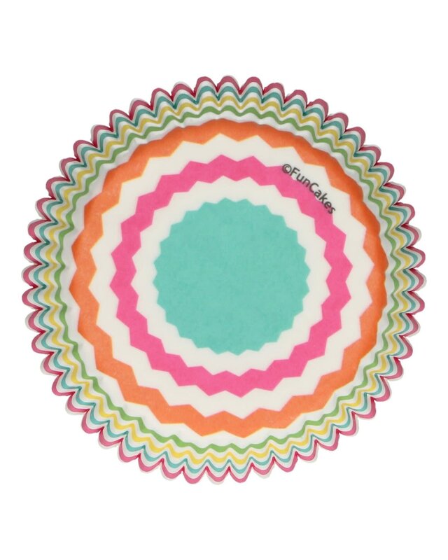 Funcakes FunCakes Baking Cups -Colourful Chevron- pk/48