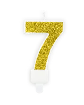 party deco PartyDeco Verjaardag Kaars Nummer 7 - Goud