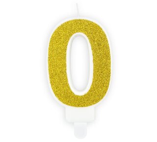 party deco PartyDeco Verjaardag Kaars Nummer 0 - Goud