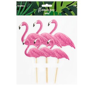 party deco PartyDeco Toppers Flamingo Set/6