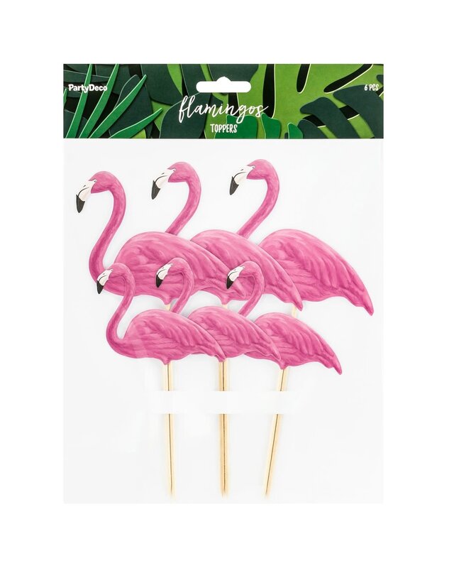party deco PartyDeco Toppers Flamingo Set/6