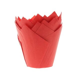 House of Marie House of Marie Muffin Cups Tulp Rood pk/36