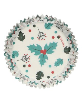 Funcakes FunCakes Baking Cups -Holly Leaf hulst- pk/48