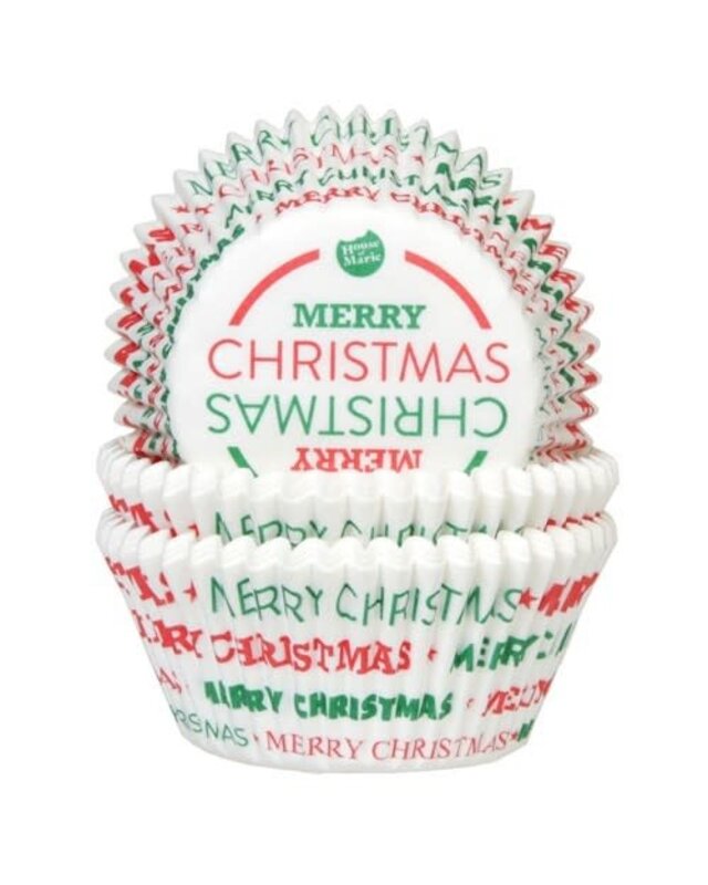 House of Marie House of Marie Baking Cups Kerst pk/50