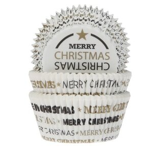 House of Marie House of Marie Baking Cups Merry Christmas pk/50