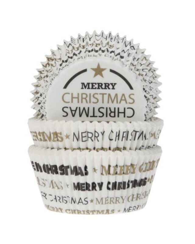 House of Marie House of Marie Baking Cups Merry Christmas pk/50