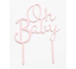 oh baby topper licht roze acryl