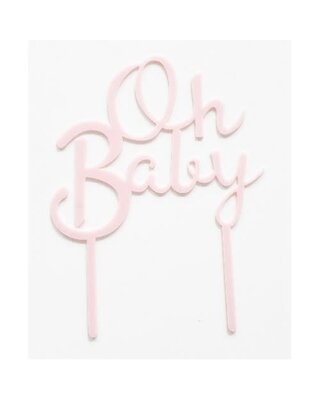oh baby topper licht roze acryl