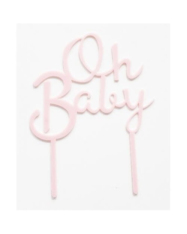 oh baby topper licht roze acryl
