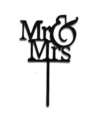 mr & mrs topper acryl zwart