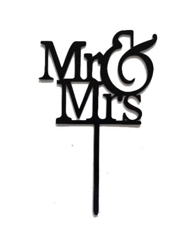 mr & mrs topper acryl zwart