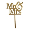 Mr & Mrs topper acryl goud