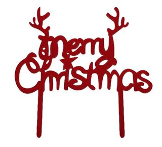 Merry Christmas topper acryl rood