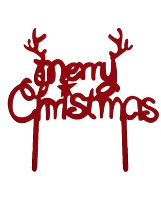 Merry Christmas topper acryl rood
