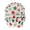 House of Marie Baking Cups Ster rood groen pk/50