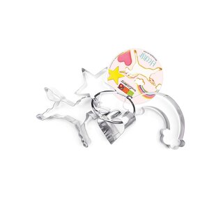 scrapcooking koekjesvormen op ring eenhoorn set4