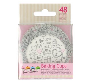 Funcakes FunCakes Baking Cups -Love Doodle- pk/48