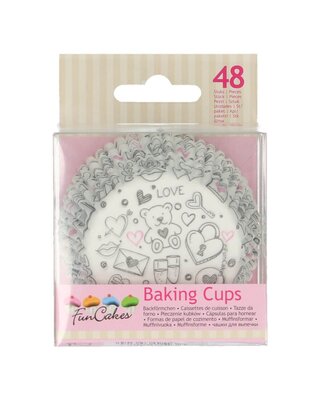 Funcakes FunCakes Baking Cups -Love Doodle- pk/48