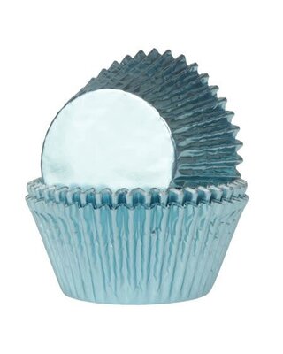 House of Marie House of Marie Mini Baking Cups Folie Baby Blauw pk/36