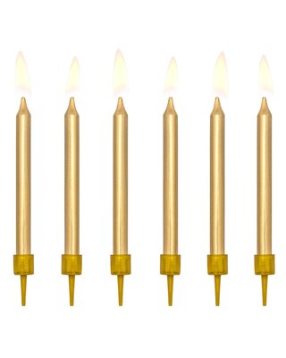 party deco PartyDeco Verjaardag Kaarsen goud 6cm pk/6