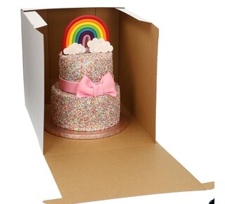 Funcakes 32x32x32cm FunCakes Taartdoos karton - Wit zv