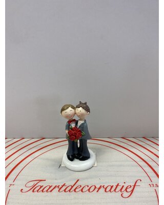 Taarttopper trouwpaar cartoon / schattig