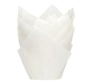 House of Marie House of Marie Muffin Cups Tulp Wit pk/36