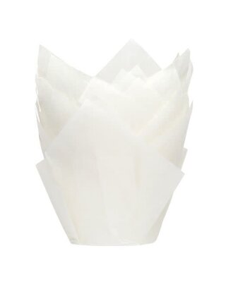 House of Marie House of Marie Muffin Cups Tulp Wit pk/36