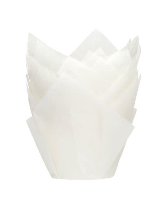 House of Marie House of Marie Muffin Cups Tulp Wit pk/36