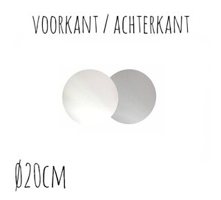 Taartonderzetter Wit / Zilver Ø20 cm per stuk