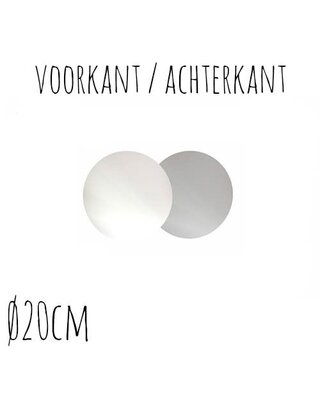 Taartonderzetter Wit / Zilver Ø20 cm per stuk