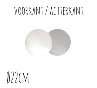 Taartonderzetter Wit / Zilver Ø22 cm per stuk