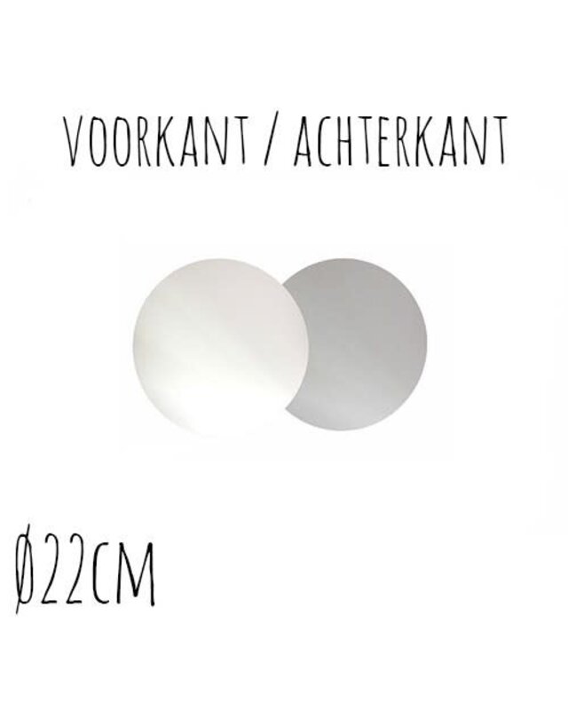 Taartonderzetter Wit / Zilver Ø22 cm per stuk