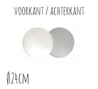 Taartonderzetter Wit / Zilver Ø24 cm per stuk
