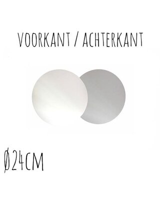 Taartonderzetter Wit / Zilver Ø24 cm per stuk