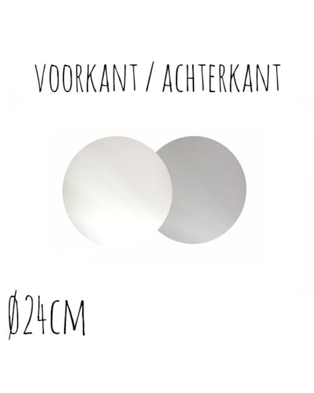 Taartonderzetter Wit / Zilver Ø24 cm per stuk