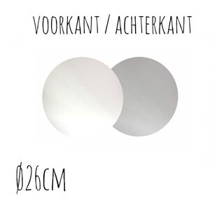 Taartonderzetter Wit / Zilver Ø26 cm per stuk