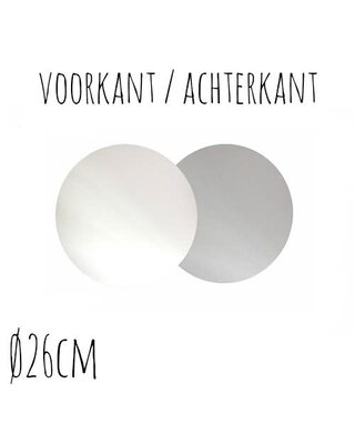 Taartonderzetter Wit / Zilver Ø26 cm per stuk