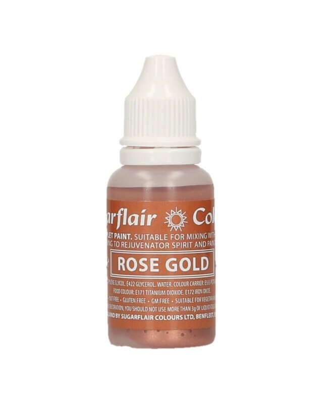 sugar flair Sugarflair Eetbare Druppel Kleurstof Rosé Goud 14ml