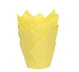 House of Marie House of Marie Muffin Cups Tulp Geel pk/36